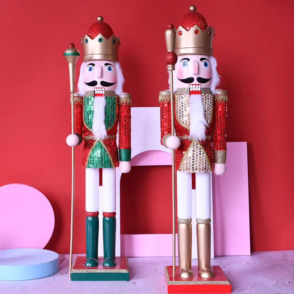 62 CM Wooden Nutcracker King Scepter Christmas Ornament Puppet Man Painted Sequin Handicraft Ornament 
62 CM Wooden Nutcracker King Scepter Christmas Ornament Puppet Man Painted Sequin Handicraft Ornament