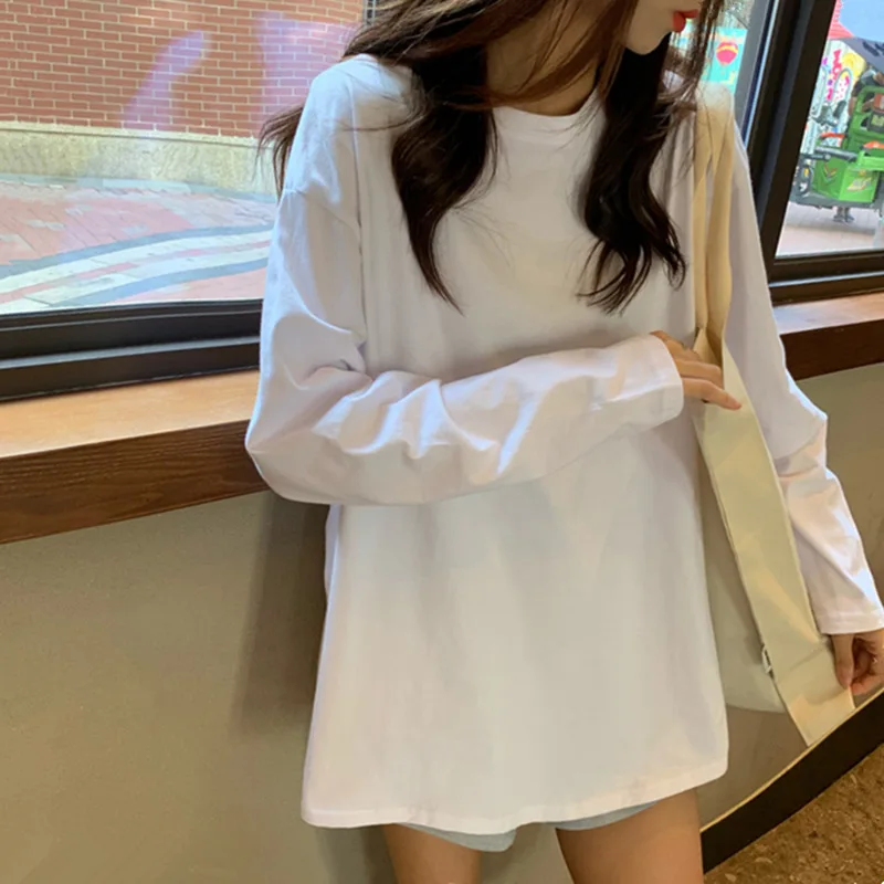 Loose Long Sleeve T-Shirt Women Clothes O-Neck Solid Korean Style Casual Female Tops Spring Autumn Women All-Match T-Shirts
Loose Long Sleeve T-Shirt Women Clothes O-Neck Solid Korean Style Casual Female Tops Spring Autumn Women All-Match T-Shirts
