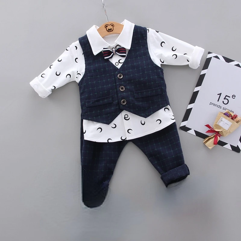 Baby Boys Clothes Kids Formal Suit Boy Shirt+Vest+Pants Outfits Baby Clothing Sets Wedding Children Clothing Clothes for Toddler
Baby Boys Clothes Kids Formal Suit Boy Shirt+Vest+Pants Outfits Baby Clothing Sets Wedding Children Clothing Clothes for Toddler
