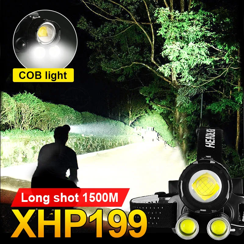 

2021 New XHP199 Most Powerful Led Headlamp XHP160 XHP90 Usb Rechargeable High Power Head Torch Headlight 18650 Fishing Head Lamp