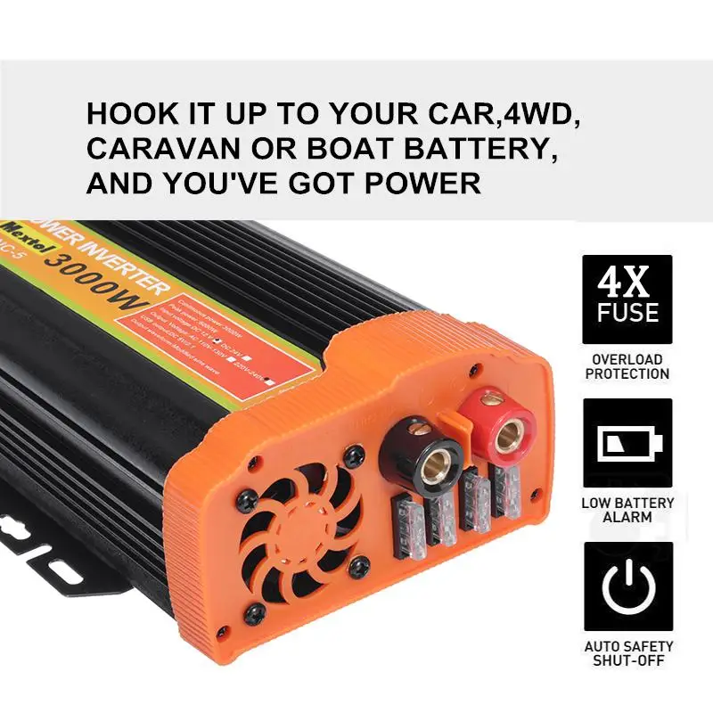 Inverter 12V 220V 8000W Peaks 3000W Auto Modified Sine Wave Voltage Transformer USB Solar Power Inverter Converter Car Charger
Inverter 12V 220V 8000W Peaks 3000W Auto Modified Sine Wave Voltage Transformer USB Solar Power Inverter Converter Car Charger