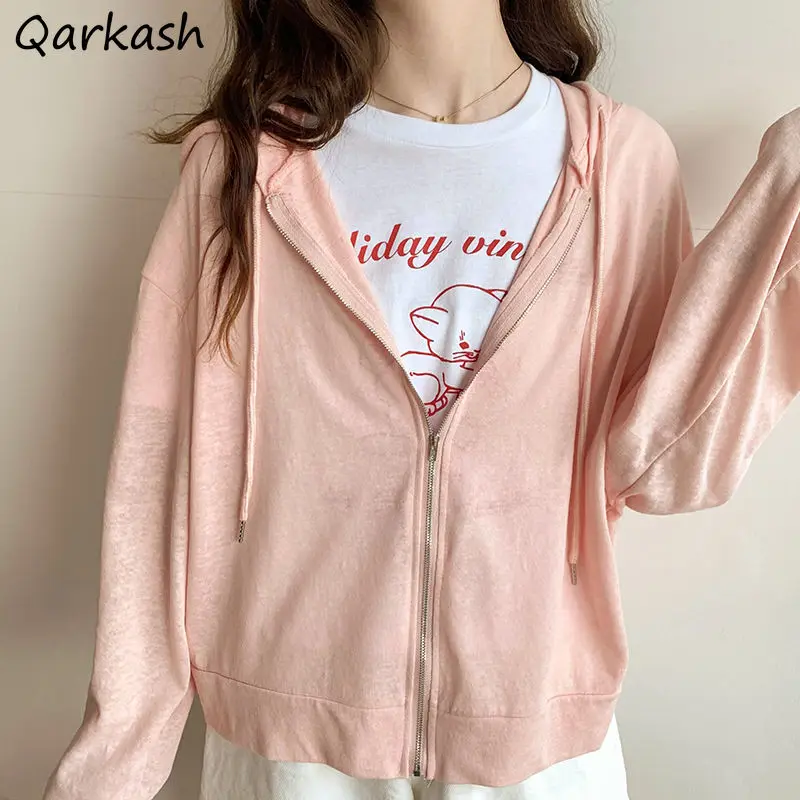 Women Basic Jackets Hooded Summer Sun Proof Crop Top Thin Breathable Chic Fashion Simple Casual Loose All-match Femme Outwear
Women Basic Jackets Hooded Summer Sun Proof Crop Top Thin Breathable Chic Fashion Simple Casual Loose All-match Femme Outwear