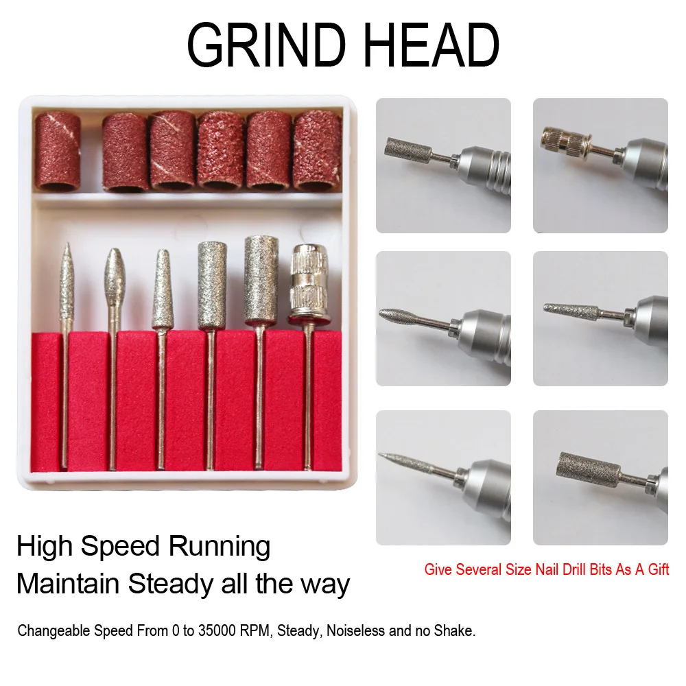 Electric Nail Drill Machine 32W 35000RPM Nail Art Equipment Manicure Machine Accessory Electric Nail File Nail Drill Bit Tool
Electric Nail Drill Machine 32W 35000RPM Nail Art Equipment Manicure Machine Accessory Electric Nail File Nail Drill Bit Tool