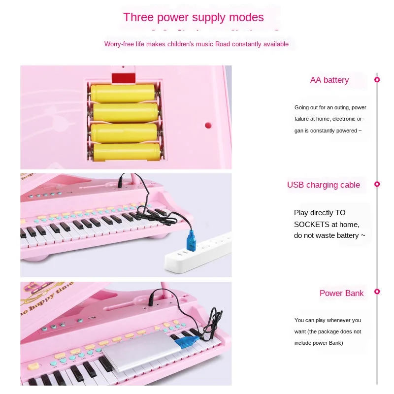 Children's Electronic Keyboard Girl Piano Microphone Baby Enlightenment Toys Power Supply Children Music Piano
Children's Electronic Keyboard Girl Piano Microphone Baby Enlightenment Toys Power Supply Children Music Piano