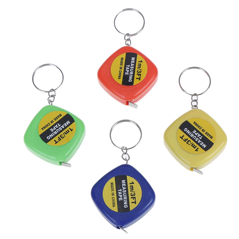 

1pc 1m/3ft Easy Retractable Ruler Tape Measure Mini Portable Pull Ruler Keychain New Brand Color Random