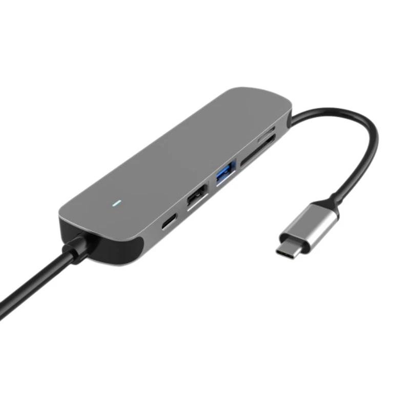 Док-станция 6-в-1, Type-C, 1000 м, 4K x 2k, HDMI 
Док-станция 6-в-1, Type-C, 1000 м, 4K x 2k, HDMI