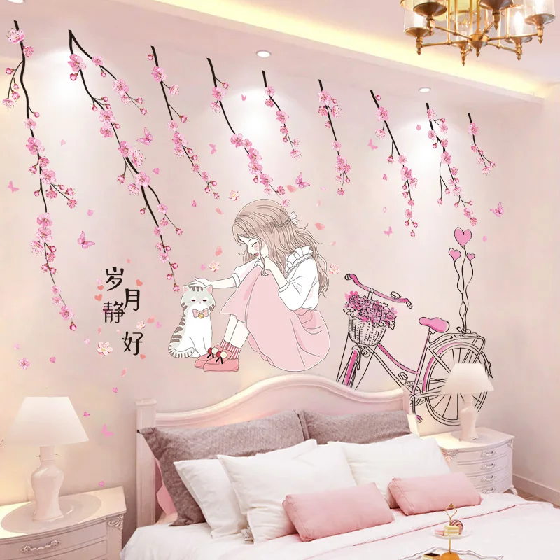 Cartoon Girl Wall Stickers DIY Flower Bike Wall Decals for Kids Bedroom Baby Room Nursery Kitchen House Decoration Accessories
Cartoon Girl Wall Stickers DIY Flower Bike Wall Decals for Kids Bedroom Baby Room Nursery Kitchen House Decoration Accessories