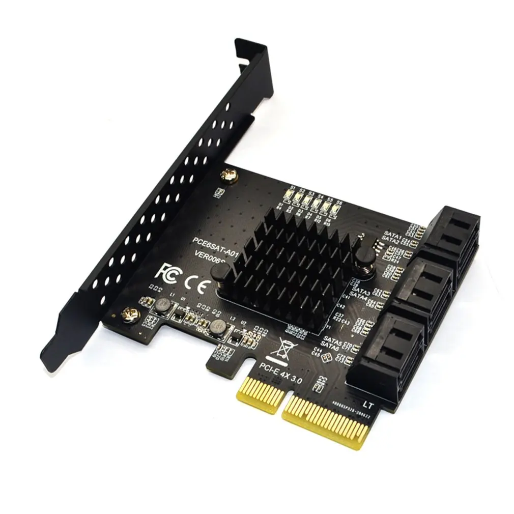 SATA PCI e Adapter 6 Ports SATA 3.0 to PCI Express x4 Expansion Card SATA3.0 PCIe PCI-e SATA Controller for HDD ASMedia ASM1166
SATA PCI e Adapter 6 Ports SATA 3.0 to PCI Express x4 Expansion Card SATA3.0 PCIe PCI-e SATA Controller for HDD ASMedia ASM1166