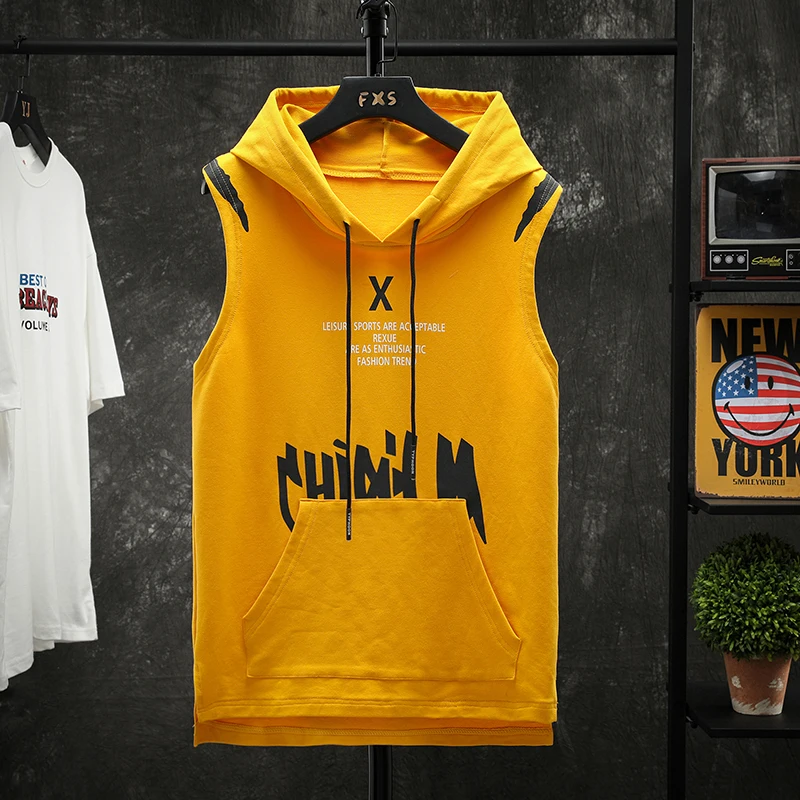 Sports T-shirt Men Fitness Muscle Print Sleeveless Hooded Bodybuilding Pocket Tight-drying Tops Summer Shirt For Men Clothing
Sports T-shirt Men Fitness Muscle Print Sleeveless Hooded Bodybuilding Pocket Tight-drying Tops Summer Shirt For Men Clothing