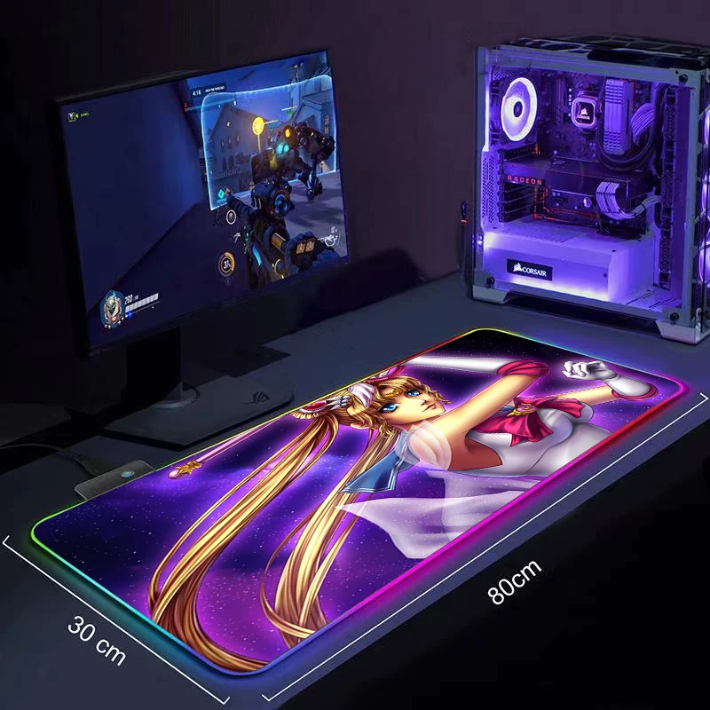 Large 900x400 RGB Mouse Pad Gaming Accessories Mousepad LED Gamer Sailor Moon Gamers decoracion Carpet PC Desk Mat With Backlit
Large 900x400 RGB Mouse Pad Gaming Accessories Mousepad LED Gamer Sailor Moon Gamers decoracion Carpet PC Desk Mat With Backlit