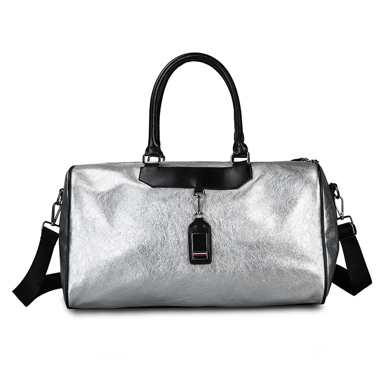Silver Short Trip Travel Bag Women's Hand Large Capacity Luggage Bag Waterproof Soft Leather PU Sports Gym Bag Men's
Silver Short Trip Travel Bag Women's Hand Large Capacity Luggage Bag Waterproof Soft Leather PU Sports Gym Bag Men's