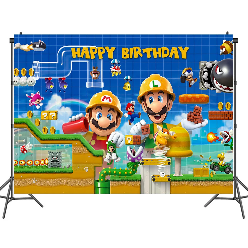 Original Super Mario party birthday background cloth theme Bureau cartoon character Mario doll decoration children's gifts
Original Super Mario party birthday background cloth theme Bureau cartoon character Mario doll decoration children's gifts