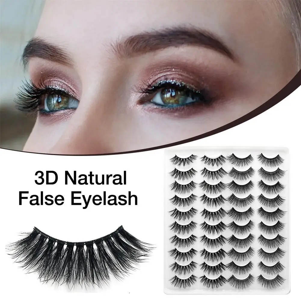 20 Pair 3D Natural And Soft False Eyelash Set Ultra-Light Fake Lashes For Eye Makeup Black Dense Long Lasting Waterproof Eyelash
20 Pair 3D Natural And Soft False Eyelash Set Ultra-Light Fake Lashes For Eye Makeup Black Dense Long Lasting Waterproof Eyelash