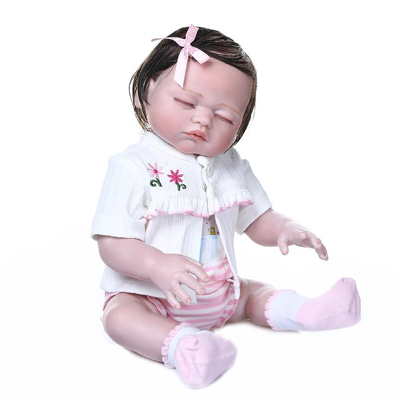 Silicone vinyl Reborn girl rooted hair 48 cm Realistic Reborn Baby Dolls White clothes DIY Princess Doll bebe reborn toy for kid
Silicone vinyl Reborn girl rooted hair 48 cm Realistic Reborn Baby Dolls White clothes DIY Princess Doll bebe reborn toy for kid