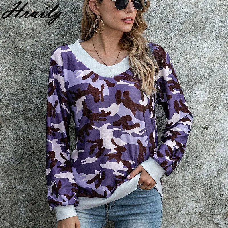Long Sleeve Top for Women V Neck Loose Camouflage Print T Shirts Women Elegant Fashion Streetwear Casual Women Clothes 2020
Long Sleeve Top for Women V Neck Loose Camouflage Print T Shirts Women Elegant Fashion Streetwear Casual Women Clothes 2020