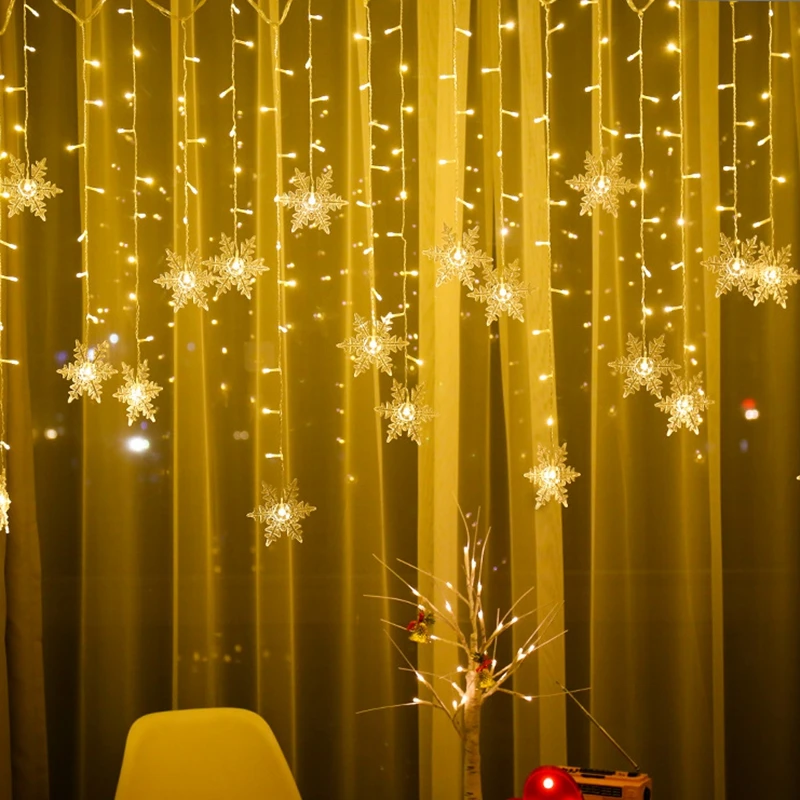 3.2M Christmas snowflakes LED Curtain Light String fairy lights Flashing Lights Lamp Christmas Decor Holiday Party home decore
3.2M Christmas snowflakes LED Curtain Light String fairy lights Flashing Lights Lamp Christmas Decor Holiday Party home decore