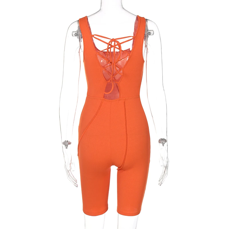 2021 Sleeveless Ribbed Backless Bandage Sexy Playsuit Summer Women Fashion Streetwear Outfits Club Romper Stretchy Body AG31629
2021 Sleeveless Ribbed Backless Bandage Sexy Playsuit Summer Women Fashion Streetwear Outfits Club Romper Stretchy Body AG31629