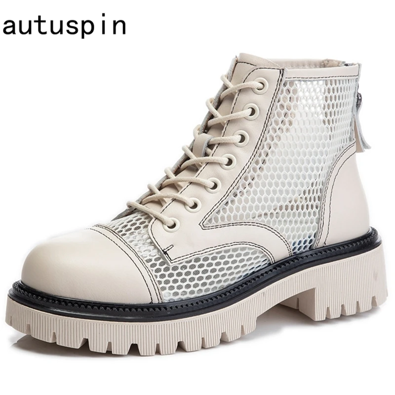 Autuspin Women Martin Boots 2021 Summer Genuine Leather Round Toe Ankle Boot for Female Outdoor Breathable Casual Shoes Woman
Autuspin Women Martin Boots 2021 Summer Genuine Leather Round Toe Ankle Boot for Female Outdoor Breathable Casual Shoes Woman