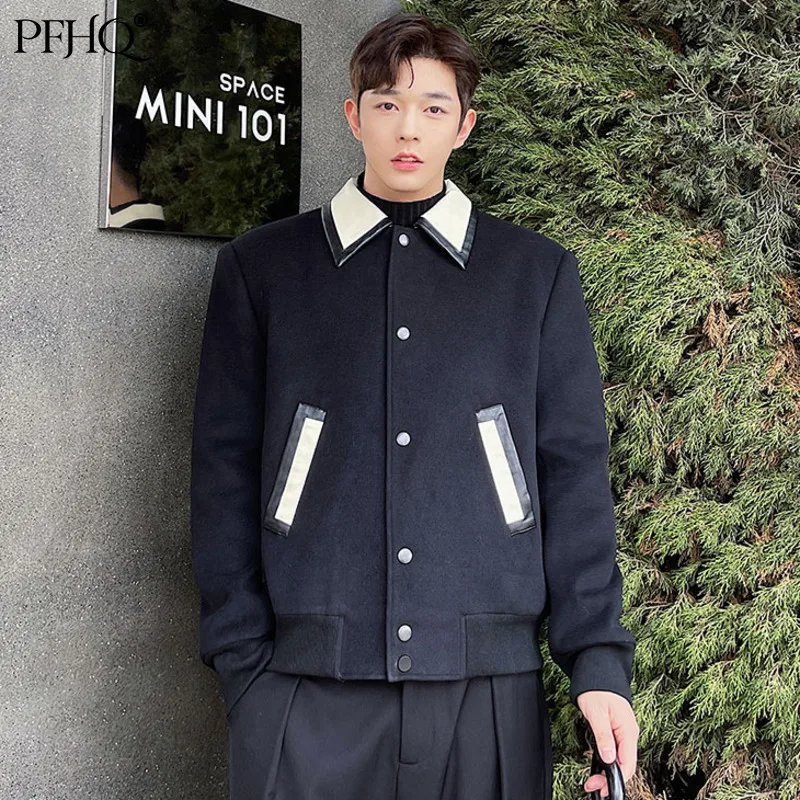 PFHQ 2021 New Fashion Men's Autumn Winter Personality Woolen Contrast Color Stitching Leather Lapel Slot Pocket Jacket 21A6646
PFHQ 2021 New Fashion Men's Autumn Winter Personality Woolen Contrast Color Stitching Leather Lapel Slot Pocket Jacket 21A6646
