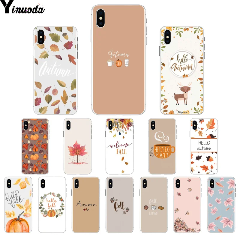 Yinuoda Тыква счастливого осени Мягкий ТПУ чехол для телефона Apple iPhone 8 7 6 6S Plus X XS MAX 5 5S