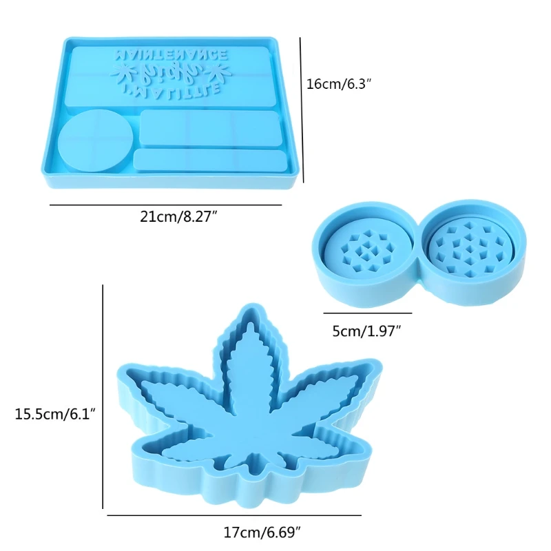 3Pcs Silicone Resin Mold Maple Leaf Ashtray Mold and Spice Grinder Resin Mold Leaves Storage Box Resin Casting Molds Kit
3Pcs Silicone Resin Mold Maple Leaf Ashtray Mold and Spice Grinder Resin Mold Leaves Storage Box Resin Casting Molds Kit