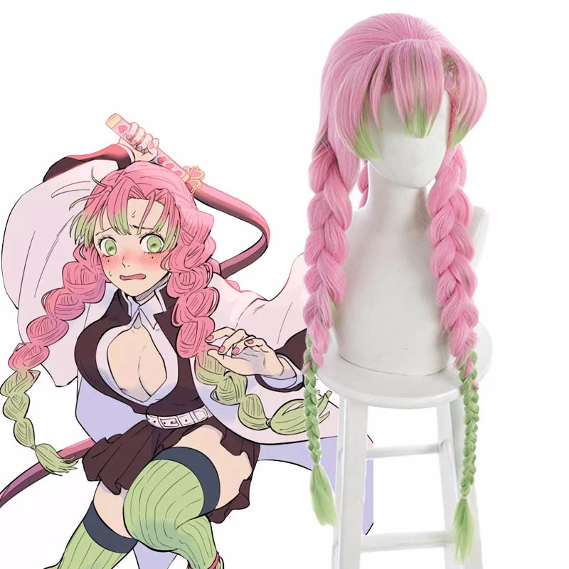 Kanroji Mitsuri Wig Demon Slayer: Kimetsu No Yaiba Cosplay Women Pink Gradient Green Three Braids Ponytail Wig Accessories
Kanroji Mitsuri Wig Demon Slayer: Kimetsu No Yaiba Cosplay Women Pink Gradient Green Three Braids Ponytail Wig Accessories