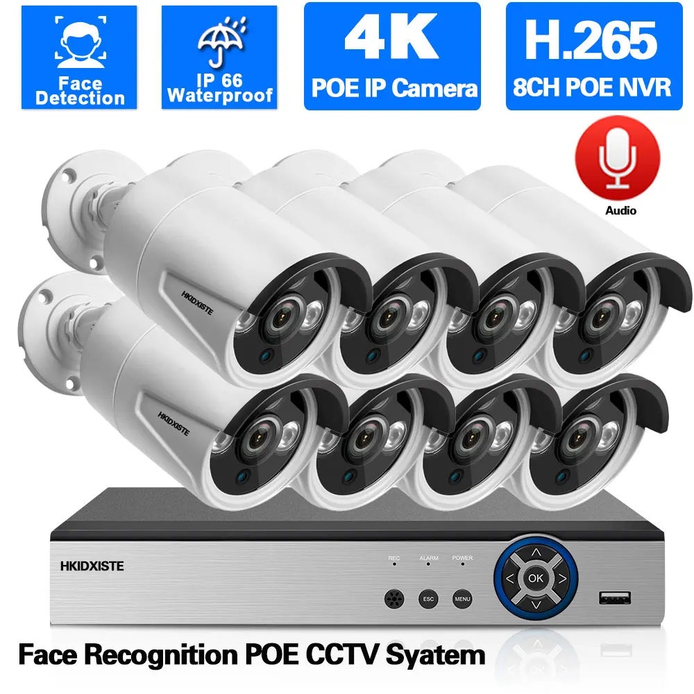 Face Detection 4K POE Camera Set Outdoor Wateproorf CCTV Camera Security System Kit 8MP 8CH NVR Kit XMEYE Video Surveillance Set
Face Detection 4K POE Camera Set Outdoor Wateproorf CCTV Camera Security System Kit 8MP 8CH NVR Kit XMEYE Video Surveillance Set