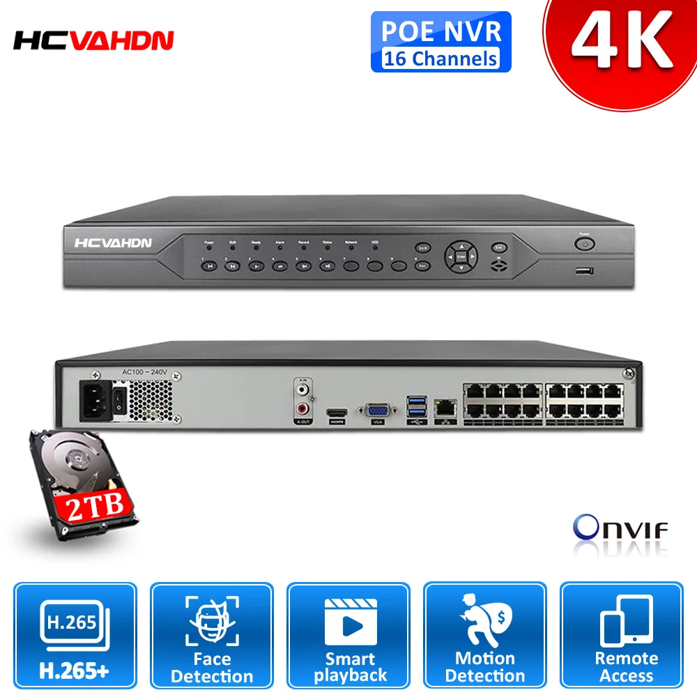 AHCVBIVN NVR Embedded Plug & Play 4K NVR with 1/2 SATA Interfaces 16CH POE Port for Security Camera H.265 P2P
AHCVBIVN NVR Embedded Plug & Play 4K NVR with 1/2 SATA Interfaces 16CH POE Port for Security Camera H.265 P2P
