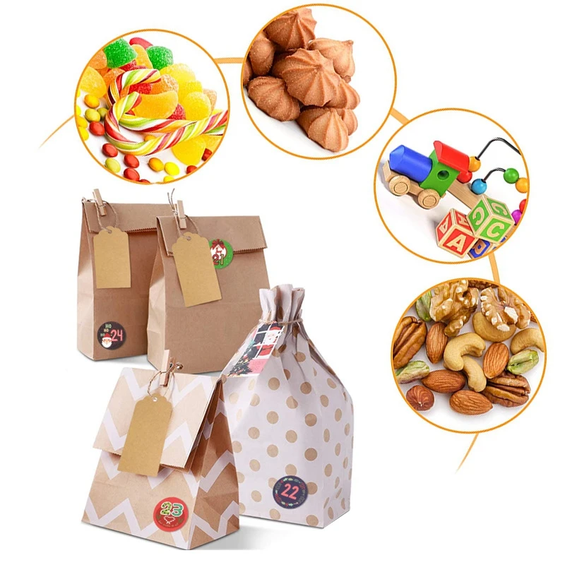 Набор из 24 сумок с календарём и обратным отсчетом, 24 дня 
Набор из 24 сумок с календарём и обратным отсчетом, 24 дня