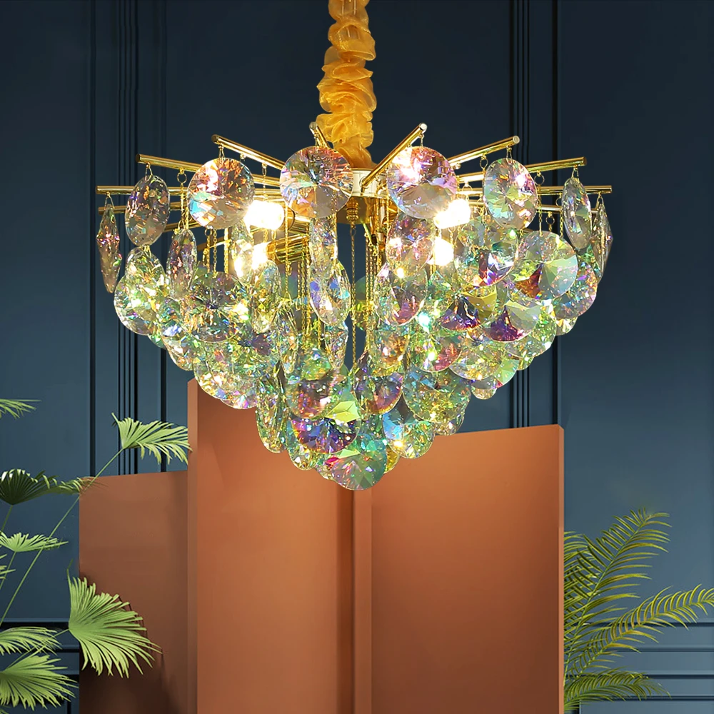 Creative Colorful Crystal Chandelier For Living Dining Room Led Home Decor Lamp Glod Design Indoor Lighting Modern Loft Lustres 
Creative Colorful Crystal Chandelier For Living Dining Room Led Home Decor Lamp Glod Design Indoor Lighting Modern Loft Lustres