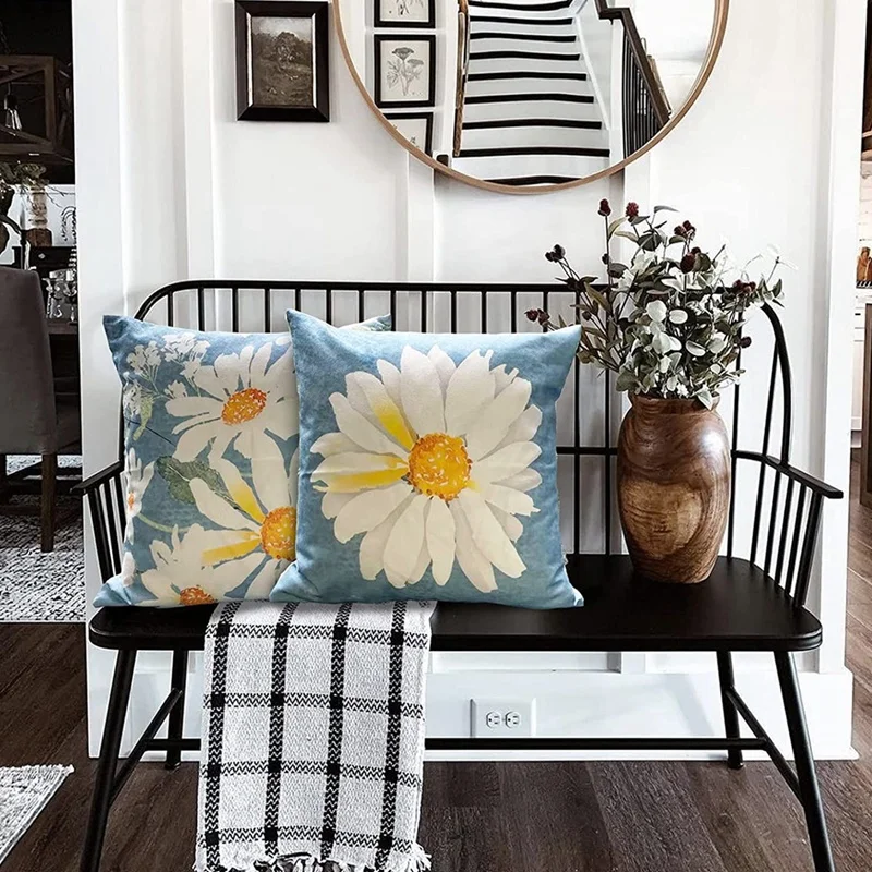 Summer Pillow Covers Daisy Floral Decorative Throw Pillow Covers for Couch,Spring Summer Pillow Case for Farmhouse Decor
Summer Pillow Covers Daisy Floral Decorative Throw Pillow Covers for Couch,Spring Summer Pillow Case for Farmhouse Decor
