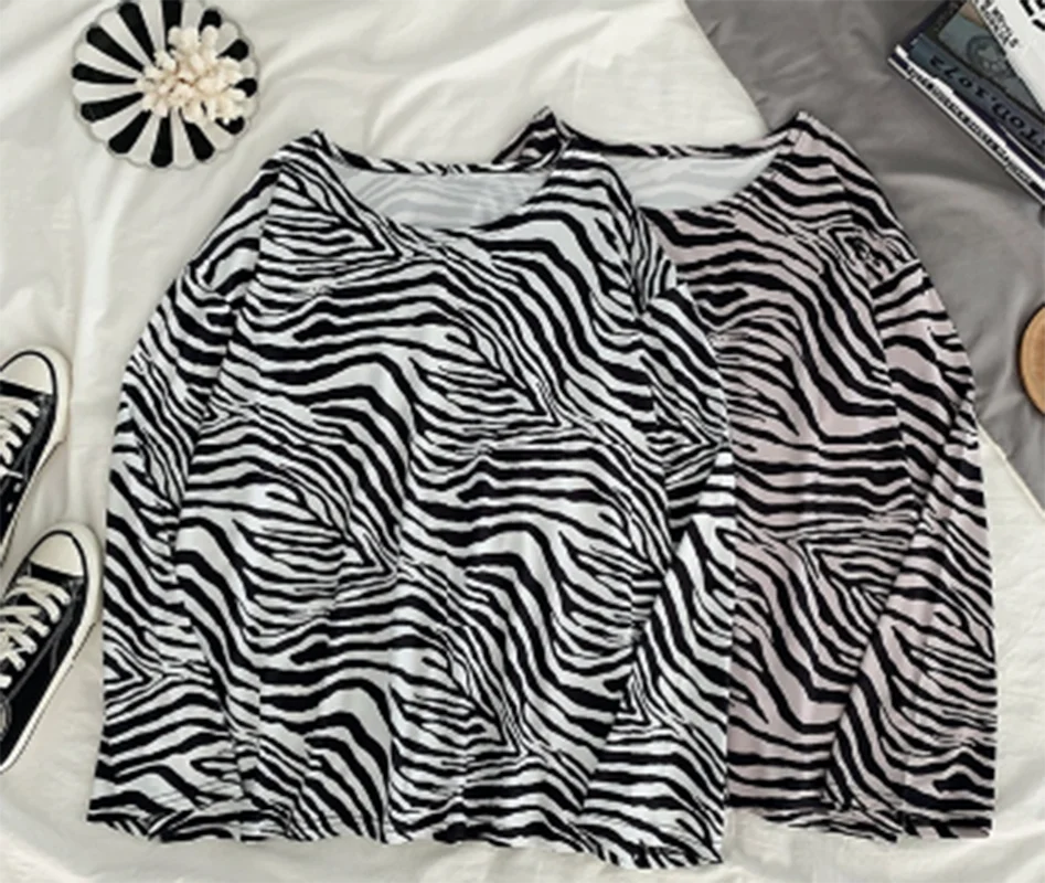 Women Long Sleeve O-Neck Zebra Stripe T Shirt Tie Dye Casual Loose Plus Size Female Top Tee Print Tshirt Ins Clothes
Women Long Sleeve O-Neck Zebra Stripe T Shirt Tie Dye Casual Loose Plus Size Female Top Tee Print Tshirt Ins Clothes