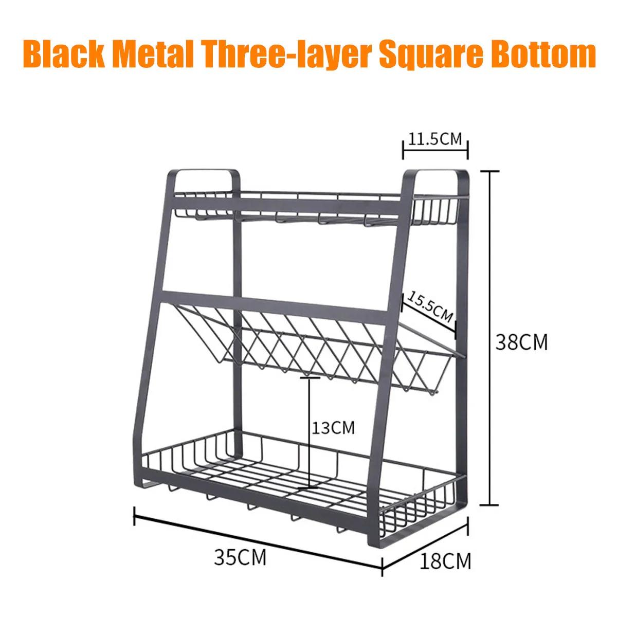 3 Layers Kitchen Spice Rack 304 Stainless Steel Countertop Spice Jars Bottle Shelf Kitchen Organizer Shelf Black Storage Holder
3 Layers Kitchen Spice Rack 304 Stainless Steel Countertop Spice Jars Bottle Shelf Kitchen Organizer Shelf Black Storage Holder