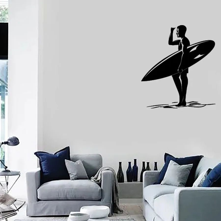 Wall Decal Surfer with Surfboard Beach Sun Ocean Theme Style Bedroom Living Room Home Decor Vinyl Glass Sticker Mural Art M029
Wall Decal Surfer with Surfboard Beach Sun Ocean Theme Style Bedroom Living Room Home Decor Vinyl Glass Sticker Mural Art M029