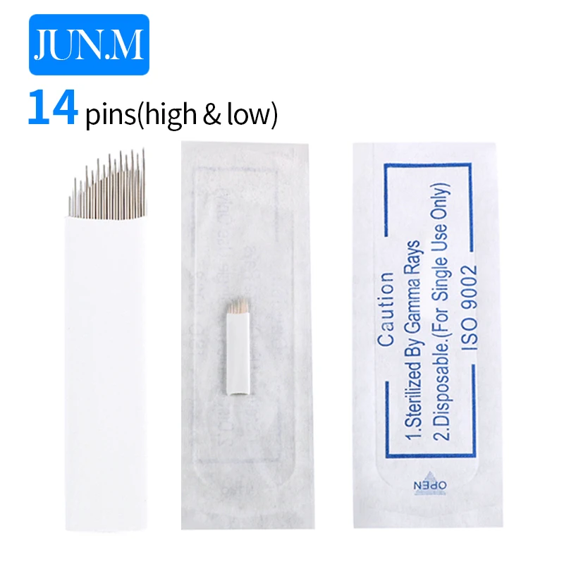 500PCS 14 Pins needle blade permanent makeup Eyebrow tattoo High Low arc blades needles for manual pen microblading
500PCS 14 Pins needle blade permanent makeup Eyebrow tattoo High Low arc blades needles for manual pen microblading
