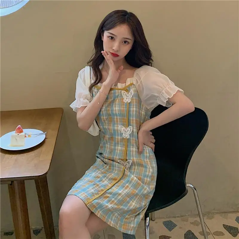 Mori Girl Sweet Woman Dress Kawaii 2021 Summer Square Collar Plaid Japanese Butterfly Sleeve Preppy Style Harajuku Mini Dress
Mori Girl Sweet Woman Dress Kawaii 2021 Summer Square Collar Plaid Japanese Butterfly Sleeve Preppy Style Harajuku Mini Dress
