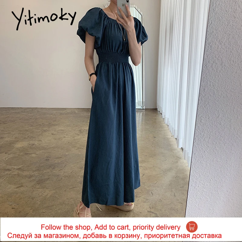 Yitimoky Jumpersuit Women Ruched Square Collar 2021 Summer Korean New Puff Sleeve High Waist Casual Office Wide Leg Jumpsuit
Yitimoky Jumpersuit Women Ruched Square Collar 2021 Summer Korean New Puff Sleeve High Waist Casual Office Wide Leg Jumpsuit