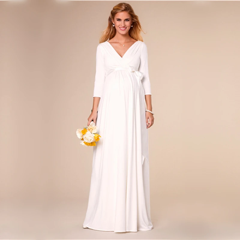 Off-white Maternity Brides Dresses Pregnancy Clothes Full Sleeve V-neck Maternity Maxi Dress Stretchy Cotton Pregnant Women Gown
Off-white Maternity Brides Dresses Pregnancy Clothes Full Sleeve V-neck Maternity Maxi Dress Stretchy Cotton Pregnant Women Gown