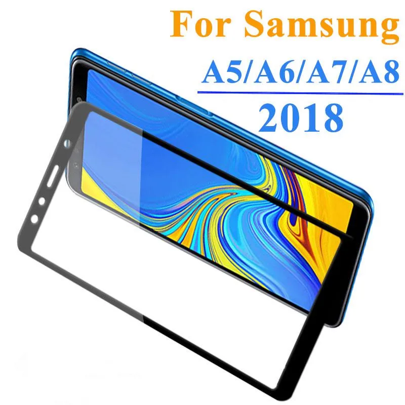 Закаленное защитное стекло 9D для Samsung Galaxy A5 A6 A7 A8 Plus A9 2018 A 6 8 7 9|Защитные стёкла и