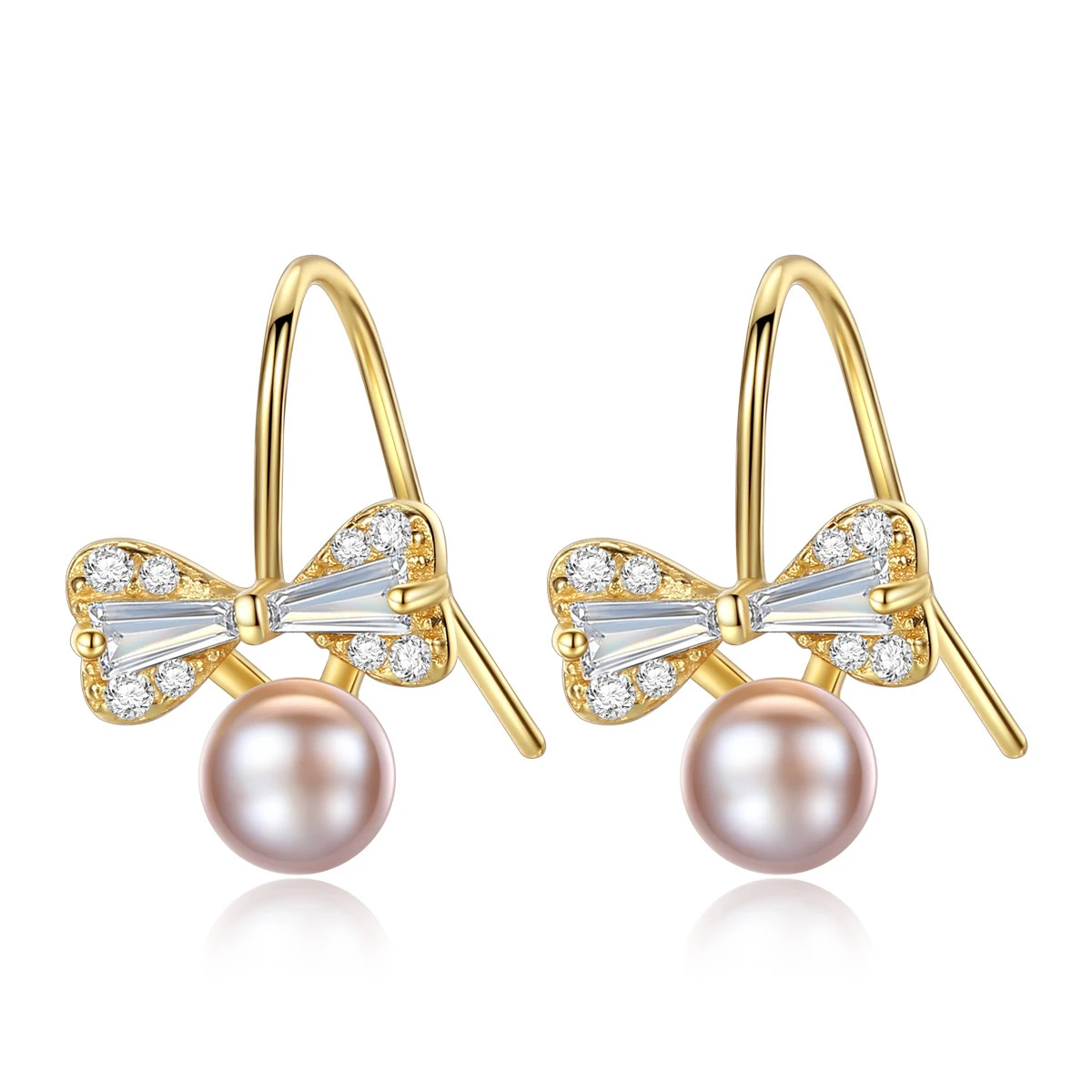 S925 Sterling Silver Light Water 4A Pearl Cute Bow Women's Ear Studs 
S925 Sterling Silver Light Water 4A Pearl Cute Bow Women's Ear Studs