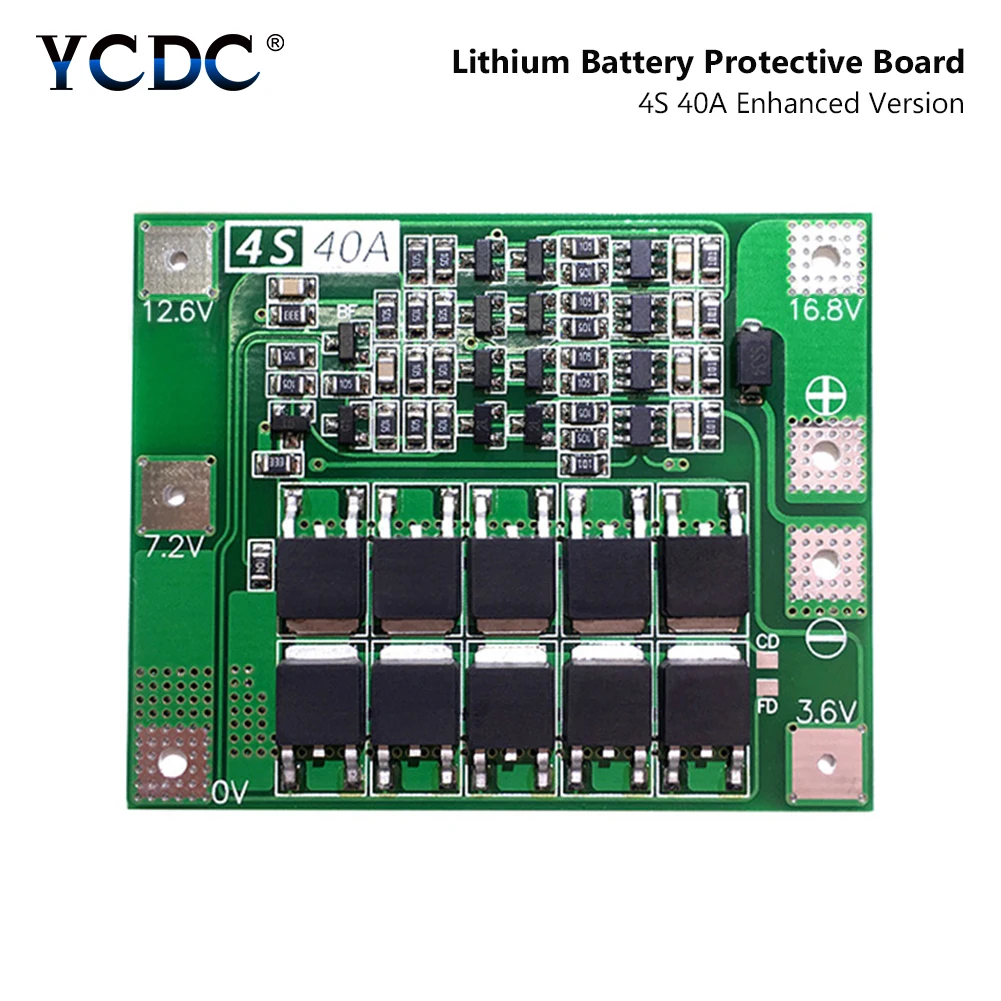 4S 40A 14.8V 16.8V Li-ion Lithium Lipo Battery 18650 26650 Charger PCB BMS Protection Board Charging Protect Module No Balance
4S 40A 14.8V 16.8V Li-ion Lithium Lipo Battery 18650 26650 Charger PCB BMS Protection Board Charging Protect Module No Balance