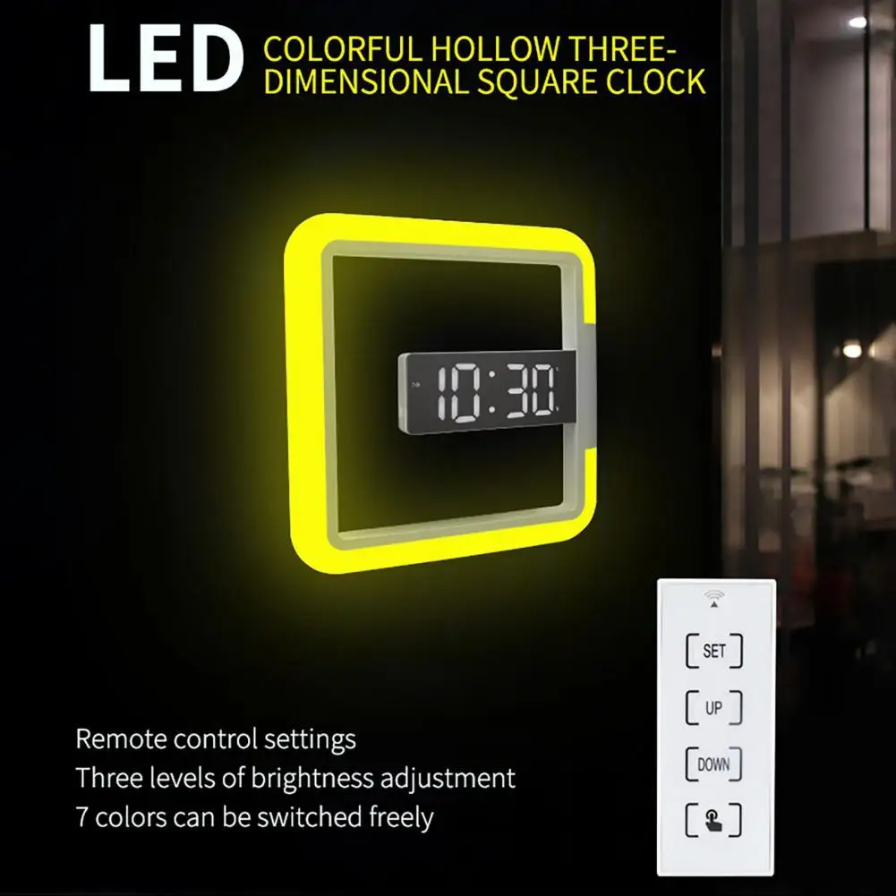 TS-S28 LED Digital Clock Multifunctional Temperature Control Modern Wall-mounted Mirror Hollow Square Alarm Clock for Bedroom
TS-S28 LED Digital Clock Multifunctional Temperature Control Modern Wall-mounted Mirror Hollow Square Alarm Clock for Bedroom