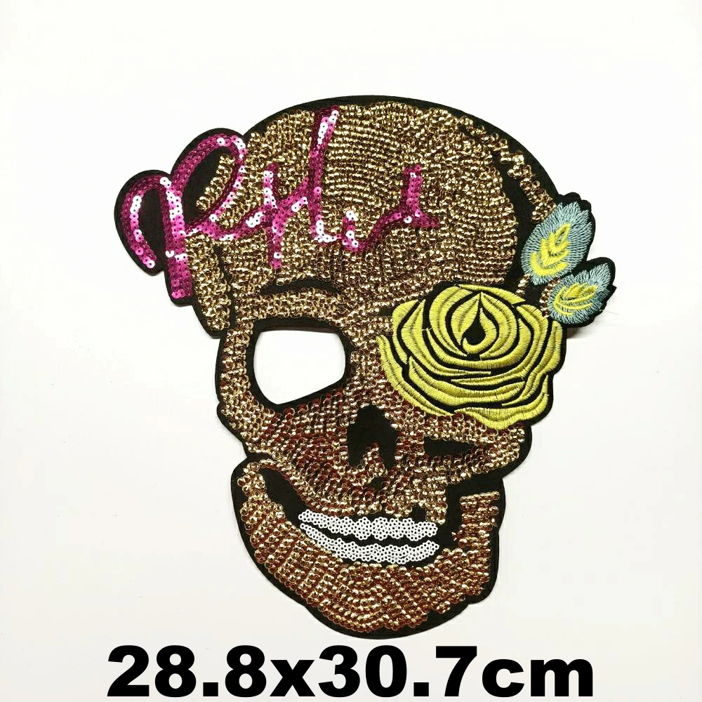 Accessory large embroidery big flower skull cartoon patches for clothing AZ-252
Accessory large embroidery big flower skull cartoon patches for clothing AZ-252