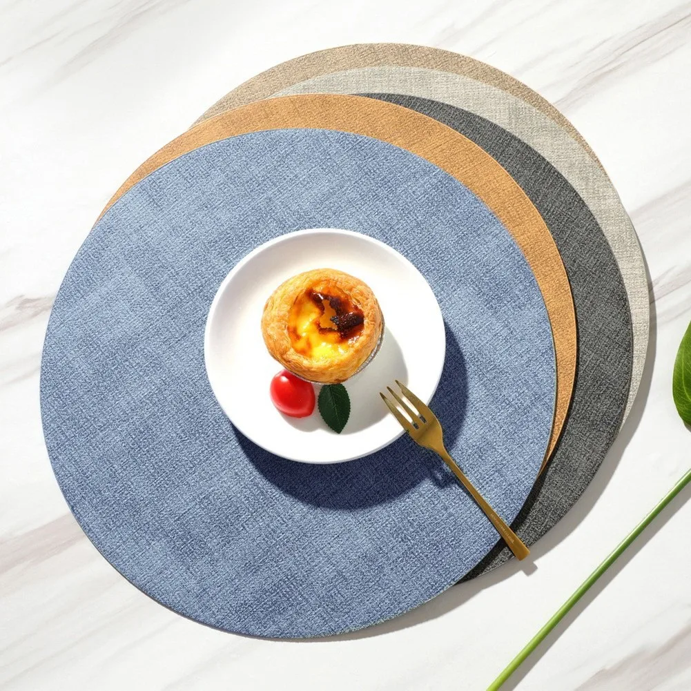 Nordic Leather Placemat Coaster Round Tableware Pad Table Mat Plate Dish Holder Oil Water Resistant Tablemat Kitchen Utensils
Nordic Leather Placemat Coaster Round Tableware Pad Table Mat Plate Dish Holder Oil Water Resistant Tablemat Kitchen Utensils