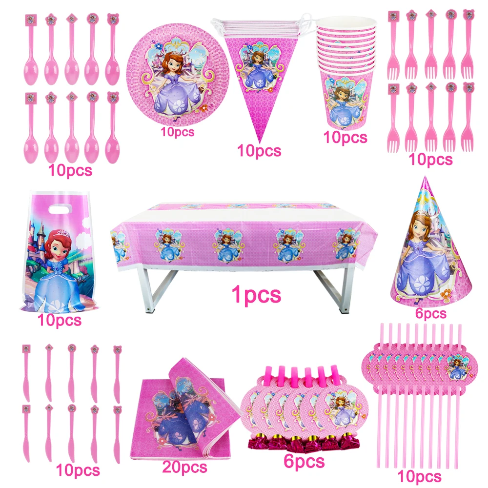 Sofia Princess Disney Birthday Party Disposable Tableware Cup Plate Straw Napkin Spoon Tablecloth Fork Baby Shower Supplies
Sofia Princess Disney Birthday Party Disposable Tableware Cup Plate Straw Napkin Spoon Tablecloth Fork Baby Shower Supplies