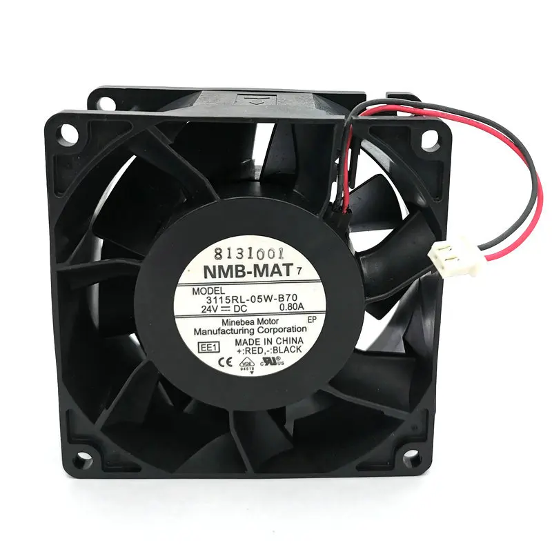 3115RL-05W-B70 0.8A 8cm 8038 24V 0.9A MGT8024YB-W38 Cooling fan
3115RL-05W-B70 0.8A 8cm 8038 24V 0.9A MGT8024YB-W38 Cooling fan