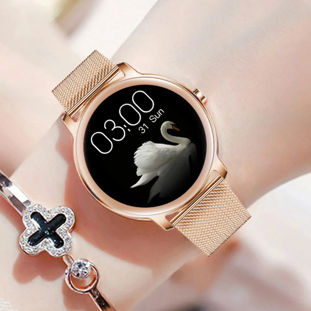

Новинка 2021, женские умные часы S06, Золотистый металлический браслет, пульсометр, умные часы под заказ, женские наручные часы, умные часы