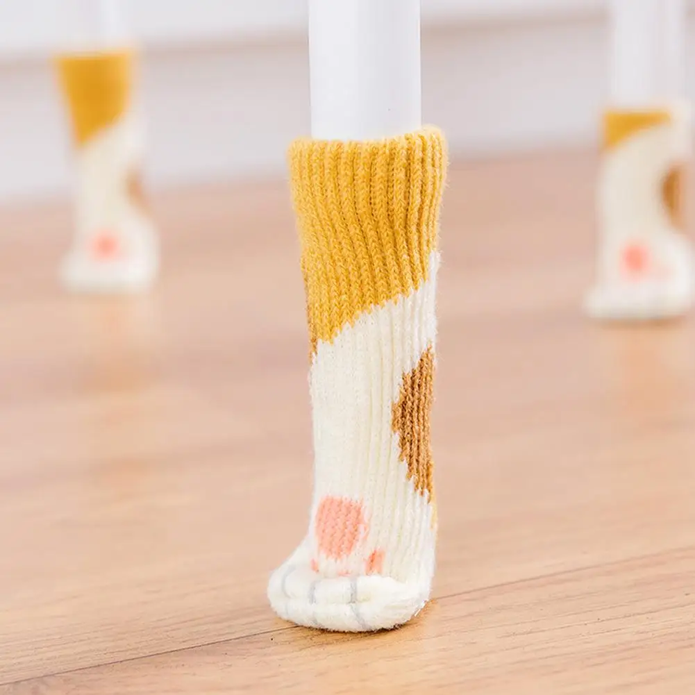 4pcs Cute Cat paws Chair Socks Cartoon Knitting Cat Footprints Chair Protective Case Non-Slip Home Furniture Protective Socks
4pcs Cute Cat paws Chair Socks Cartoon Knitting Cat Footprints Chair Protective Case Non-Slip Home Furniture Protective Socks