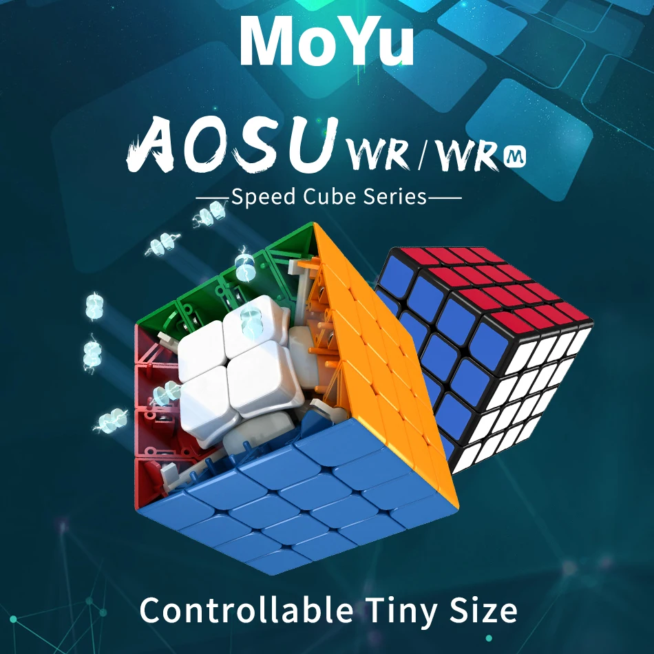 

NEW Moyu Aosu WR 59mm Magnetic 4x4 Speed Cube Black/Stickerless Magic Cube Magnets Cube Puzzle Educational Toys