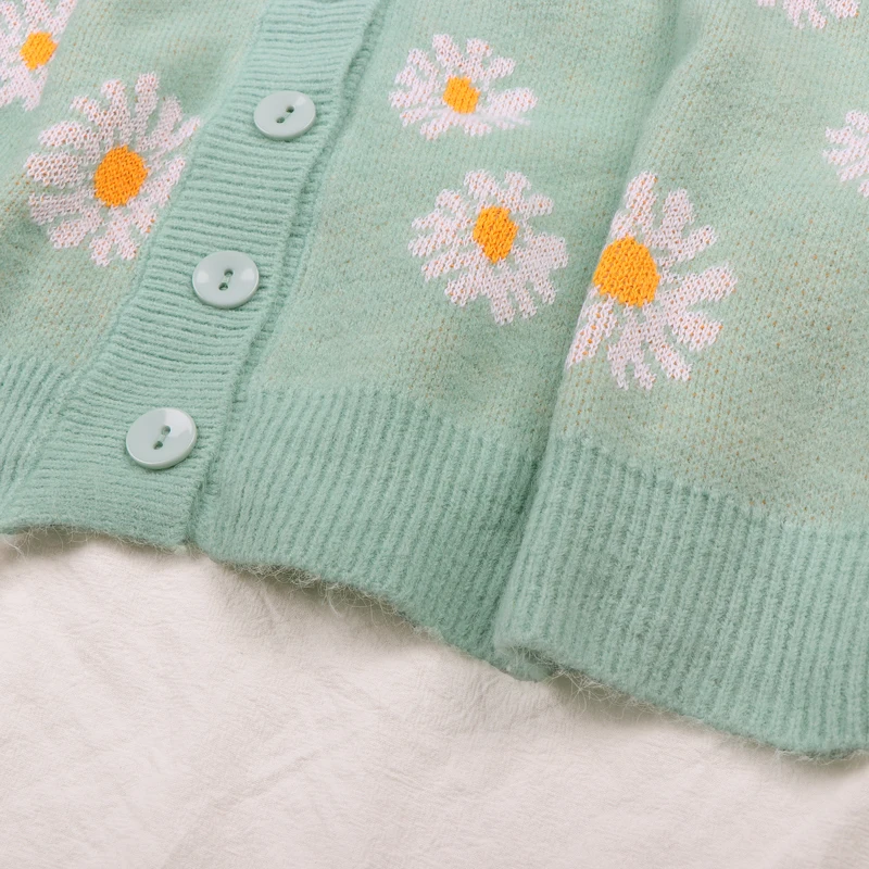 Autumn Knit Cardigans College Sweater Women Thick Pullover Flower Print Green Sweater Loose Short Cute Casual Sweater Jumper
Autumn Knit Cardigans College Sweater Women Thick Pullover Flower Print Green Sweater Loose Short Cute Casual Sweater Jumper
